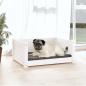 Preview: Hundebett Weiß 65,5x50,5x28 cm Massivholz Kiefer
