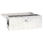 Preview: Aufbewahrungsbox Silbern 60x23,5x23 cm Aluminium