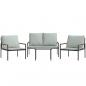 Preview: 4-tlg. Garten-Lounge-Set mit Kissen Anthrazit Stahl