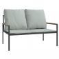 Preview: 4-tlg. Garten-Lounge-Set mit Kissen Anthrazit Stahl