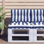 Preview: ARDEBO.de - Palettenkissen Blau Weiß Gestreift 60x40x12 cm Stoff