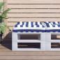 Preview: ARDEBO.de - Palettenkissen Blau Weiß Gestreift 50x50x12 cm Stoff