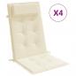 Preview: Hochlehner-Auflagen 4 Stk. Creme Oxford-Gewebe