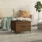 Preview: ARDEBO.de - Couchtisch mit Metallbeinen Braun Eichen-Optik 50x50x40 cm