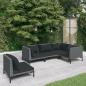 Preview: ARDEBO.de - 5-tlg. Garten-Lounge-Set mit Kissen Poly Rattan Dunkelgrau