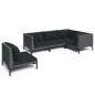 Preview: 5-tlg. Garten-Lounge-Set mit Kissen Poly Rattan Dunkelgrau