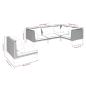 Preview: 5-tlg. Garten-Lounge-Set mit Kissen Poly Rattan Dunkelgrau