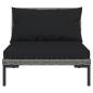 Preview: 5-tlg. Garten-Lounge-Set mit Kissen Poly Rattan Dunkelgrau
