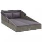 Preview: Sonnenliege mit Faltdach Grau 200x114x128 cm Poly Rattan