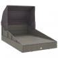 Preview: Sonnenliege mit Faltdach Grau 200x114x128 cm Poly Rattan