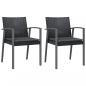 Preview: Gartenstühle mit Kissen 2 Stk. Schwarz 56,5x57x83cm Poly Rattan