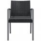 Preview: Gartenstühle mit Kissen 2 Stk. Schwarz 56,5x57x83cm Poly Rattan