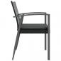 Preview: Gartenstühle mit Kissen 2 Stk. Schwarz 56,5x57x83cm Poly Rattan