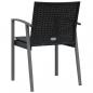Preview: Gartenstühle mit Kissen 2 Stk. Schwarz 56,5x57x83cm Poly Rattan