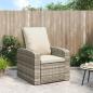 Preview: ARDEBO.de - Gartensessel Verstellbar mit Kissen Hellbraun Poly Rattan