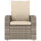 Preview: Gartensessel Verstellbar mit Kissen Hellbraun Poly Rattan