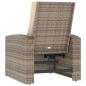 Preview: Gartensessel Verstellbar mit Kissen Hellbraun Poly Rattan