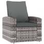 Preview: Gartensessel Verstellbar mit Kissen Grau Poly Rattan