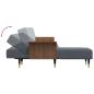 Preview: Schlafsofa in L-Form Dunkelgrau 279x140x70 cm Samt