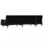 Preview: Schlafsofa in L-Form Schwarz 271x140x70 cm Samt