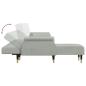 Preview: Schlafsofa in L-Form Hellgrau 271x140x70 cm Samt