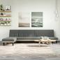Preview: ARDEBO.de - Schlafsofa in L-Form Dunkelgrau 255x140x70 cm Stoff