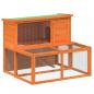 Preview: Kaninchenstall Braun 102x90x84,5 cm Massivholz Kiefer
