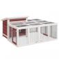 Preview: Kaninchenstall Mokka 144x123x67,5 cm Massivholz Kiefer