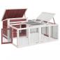 Preview: Kaninchenstall Mokka 144x123x67,5 cm Massivholz Kiefer