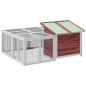 Preview: Kaninchenstall Mokka 144x123x67,5 cm Massivholz Kiefer