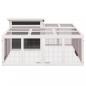 Preview: Kaninchenstall Grau 144x123x67,5 cm Massivholz Kiefer