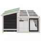 Preview: Kaninchenstall Grau 144x123x67,5 cm Massivholz Kiefer