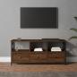 Preview: ARDEBO.de - TV-Schrank Braun Eichen-Optik 102x33x45cm Holzwerkstoff & Eisen