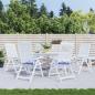 Preview: ARDEBO.de - Gartenstuhl-Kissen 6 Stk. Blau & Weiß Gestreift 40x40x3cm Stoff