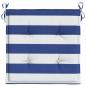 Preview: Gartenstuhl-Kissen 2 Stk. Blau & Weiß Gestreift 50x50x3cm Stoff