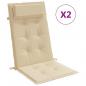 Preview: Hochlehner-Auflagen 2 Stk. Beige Oxford-Gewebe