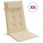 Preview: Hochlehner-Auflagen 6 Stk. Beige Oxford-Gewebe