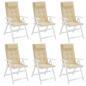 Preview: Hochlehner-Auflagen 6 Stk. Beige Oxford-Gewebe