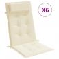 Preview: Hochlehner-Auflagen 6 Stk. Creme Oxford-Gewebe