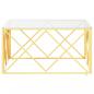 Preview: Couchtisch 80x80x40 cm Edelstahl und Glas