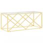 Preview: Couchtisch 110x45x45 cm Edelstahl und Glas