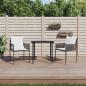 Preview: ARDEBO.de - 3-tlg. Garten-Essgruppe mit Kissen Poly Rattan und Stahl