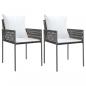 Preview: 3-tlg. Garten-Essgruppe mit Kissen Poly Rattan und Stahl