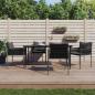 Preview: ARDEBO.de - 5-tlg. Garten-Essgruppe mit Kissen Poly Rattan und Stahl