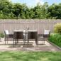 Preview: ARDEBO.de - 7-tlg. Garten-Essgruppe mit Kissen Poly Rattan und Stahl