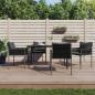 Preview: ARDEBO.de - 5-tlg. Garten-Essgruppe mit Kissen Poly Rattan und Stahl