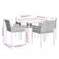 Preview: 5-tlg. Garten-Essgruppe mit Kissen Poly Rattan und Stahl