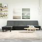Preview: ARDEBO.de - Schlafsofa in L-Form Dunkelgrau 255x140x70 cm Stoff