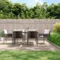Preview: ARDEBO.de - 7-tlg. Garten-Essgruppe mit Kissen Poly Rattan und Stahl
