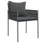 Preview: 3-tlg. Garten-Essgruppe mit Kissen Poly Rattan und Stahl